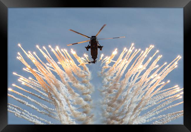 Commando Sea King Firing Flares Framed Print by Oxon Images
