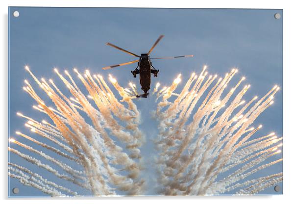 Commando Sea King Firing Flares Acrylic by Oxon Images