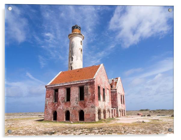 Klien Curacao - old lighthouse Acrylic by Gail Johnson