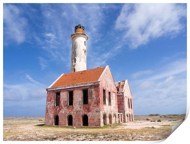 Klien Curacao - old lighthouse Print by Gail Johnson