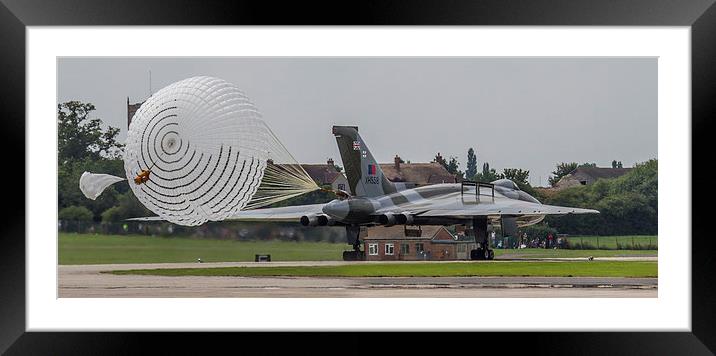 Vulcan Bomber parachute at Yeovilton Framed Mounted Print by Oxon Images