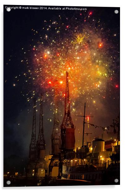Bristol Harbour Festival Fireworks Acrylic by mark blower
