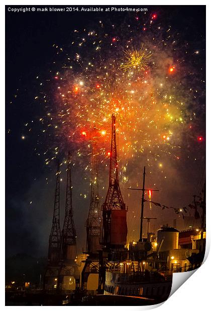 Bristol Harbour Festival Fireworks Print by mark blower