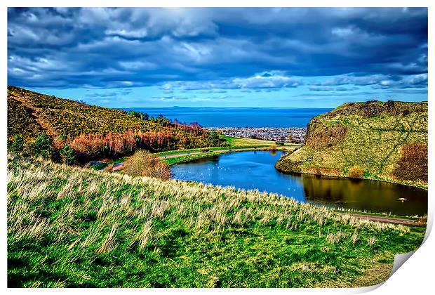 Dunsapie Loch & Crag Print by Valerie Paterson