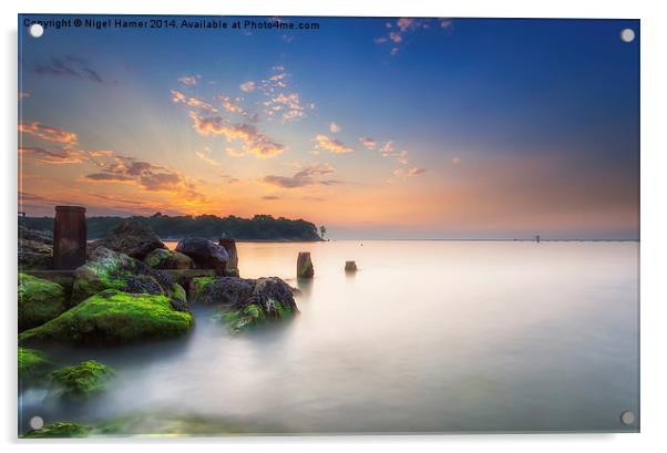 Fishbourne Sunset Acrylic by Wight Landscapes