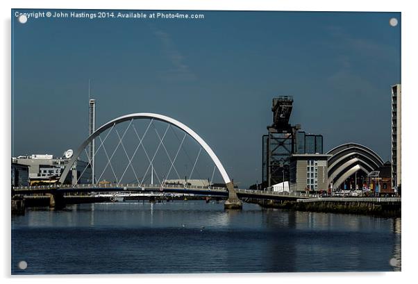 Glasgow's Iconic River Scene Acrylic by John Hastings