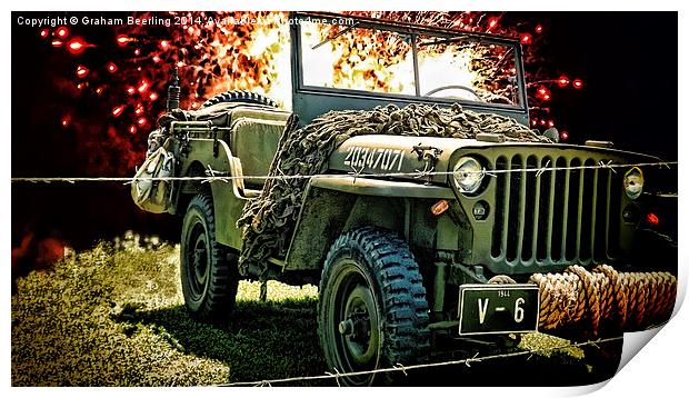  WW2 Jeep Print by Graham Beerling