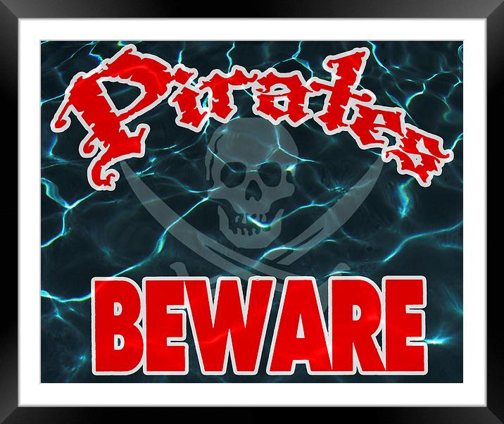  Pirates! Beware! Framed Mounted Print by Levi Henley