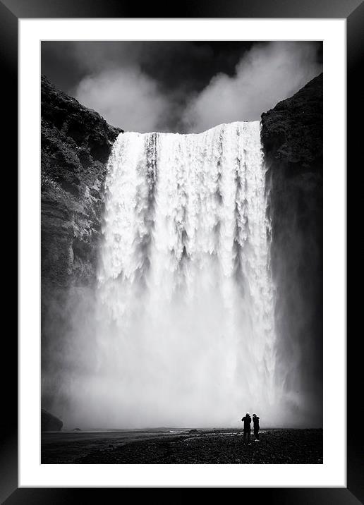  Waterfall Skogafoss Iceland black and white Framed Mounted Print by Matthias Hauser
