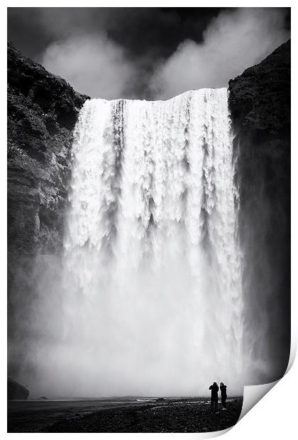  Waterfall Skogafoss Iceland black and white Print by Matthias Hauser