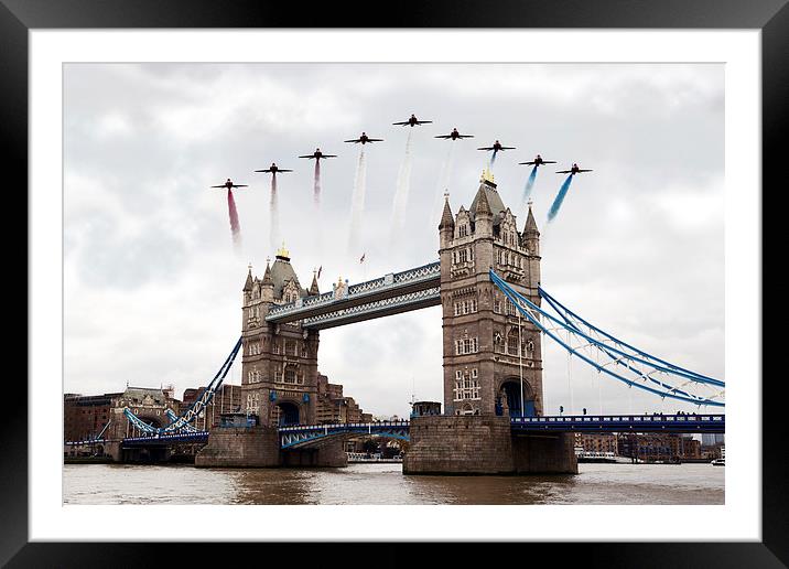 Reds over Tower Bridge Framed Mounted Print by J Biggadike