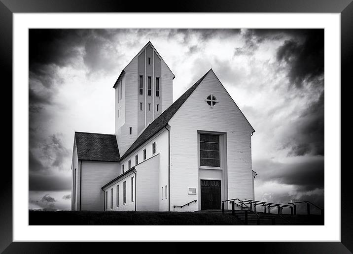  Skalholt church Iceland black and white Framed Mounted Print by Matthias Hauser