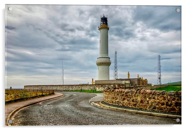  Girdleness Lighthouse Aberdeen Acrylic by Valerie Paterson