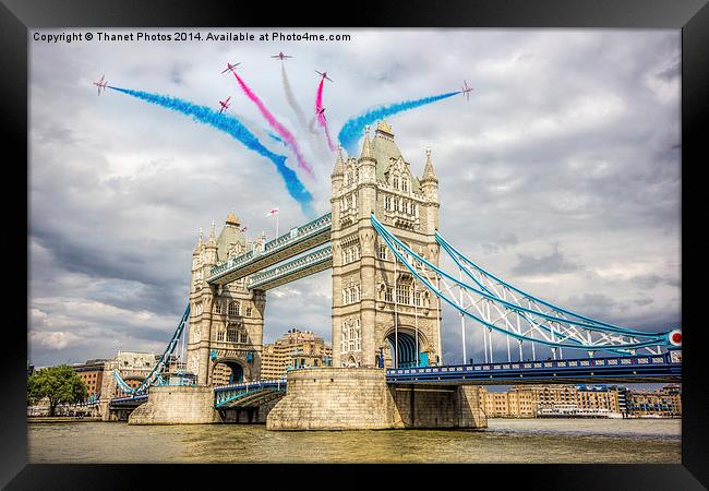  Red arrows over Tower bridge Framed Print by Thanet Photos