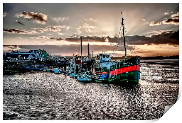 Spartan on Irvine Harbour  Print by Valerie Paterson