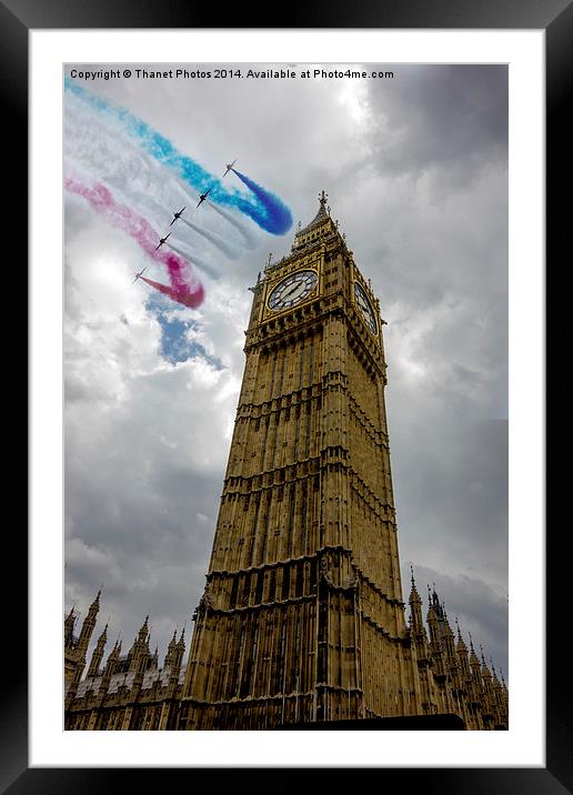  Red arrows over Big ben Framed Mounted Print by Thanet Photos