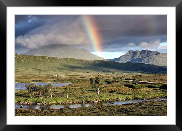  Rannoch Moor Rainbow Framed Mounted Print by Grant Glendinning