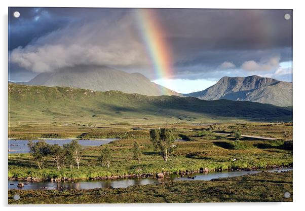  Rannoch Moor Rainbow Acrylic by Grant Glendinning