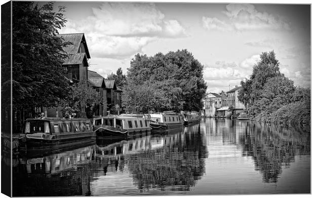 leigh moorings in monochrome Canvas Print by keith hannant