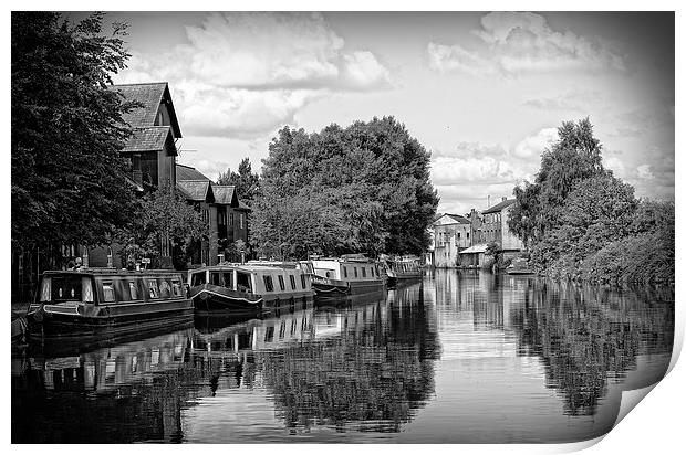  leigh moorings in monochrome Print by keith hannant
