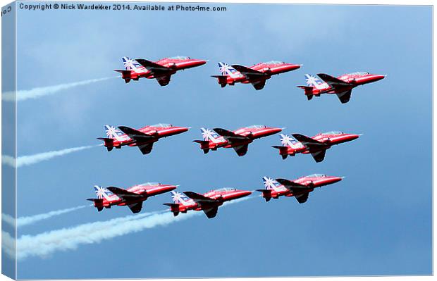 50th Anniversary Colours, The Red Arrows Canvas Print by Nick Wardekker