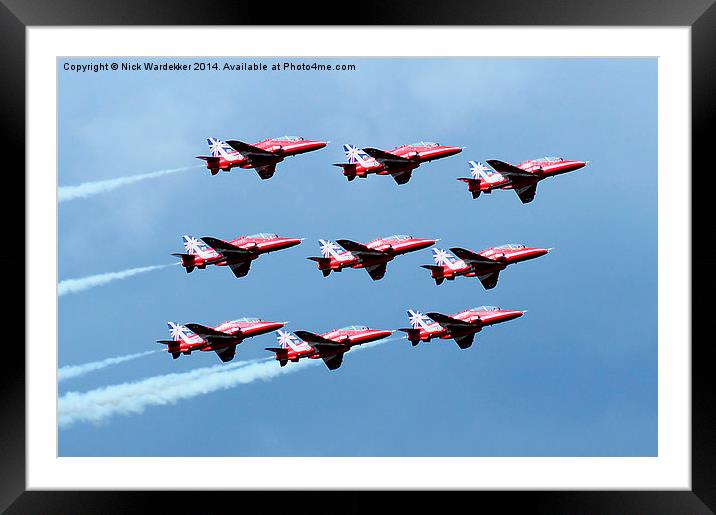50th Anniversary Colours, The Red Arrows Framed Mounted Print by Nick Wardekker