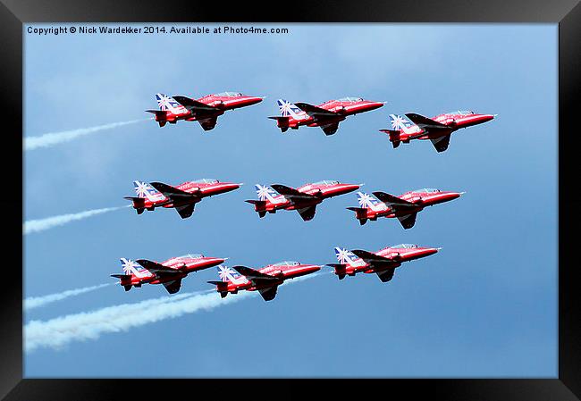 50th Anniversary Colours, The Red Arrows Framed Print by Nick Wardekker