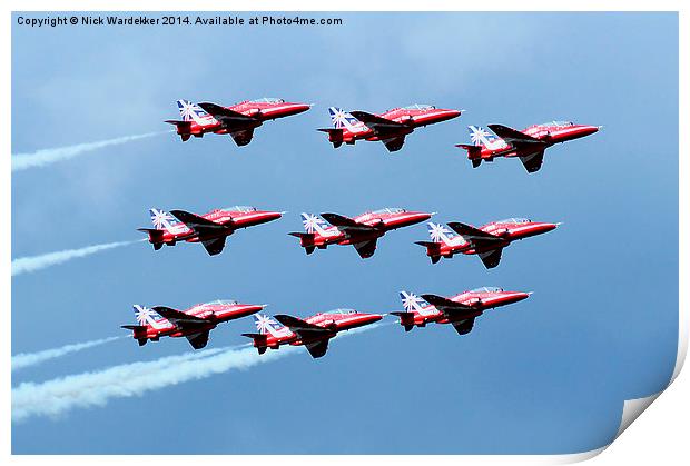 50th Anniversary Colours, The Red Arrows Print by Nick Wardekker