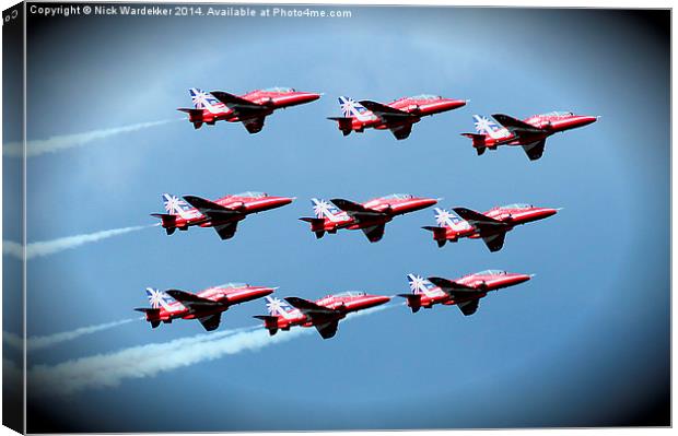  Celebrating 50 Years of displays, The Red Arrows Canvas Print by Nick Wardekker