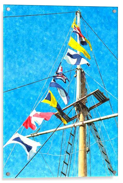  sea flags Acrylic by dale rys (LP)
