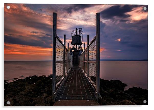  Portishead Lighthouse Bridge Acrylic by Dean Merry