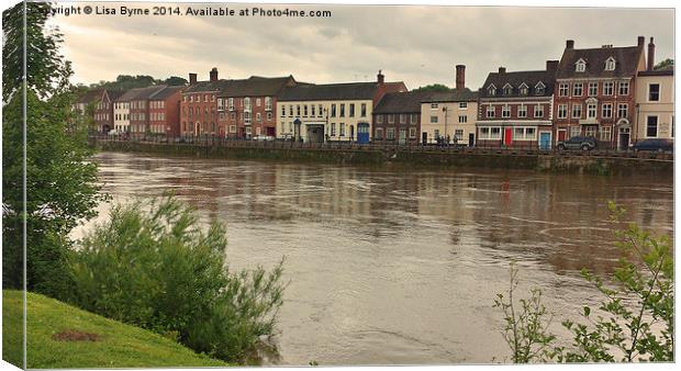 River Severn and Buildings Canvas Print by Lisa PB