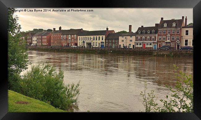 River Severn and Buildings Framed Print by Lisa PB