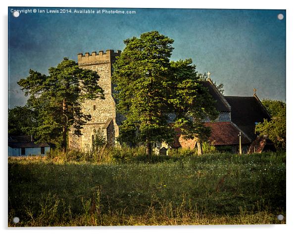 The Church Streatley on Thames Acrylic by Ian Lewis