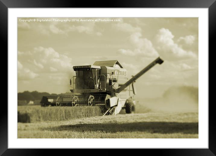 Majestic Harvesting Machine Framed Mounted Print by Digitalshot Photography