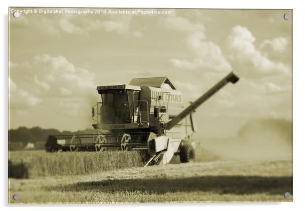 Majestic Harvesting Machine Acrylic by Digitalshot Photography