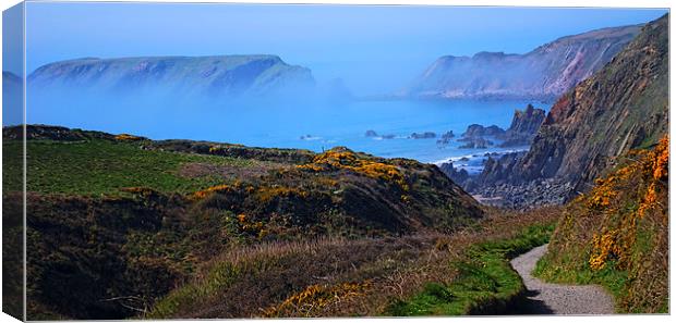 Marloes Sands and Gateholm Island Canvas Print by Barrie Foster