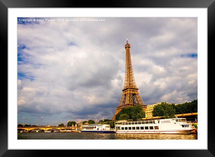  Eiffel From the Seine Framed Mounted Print by Steven Purcell