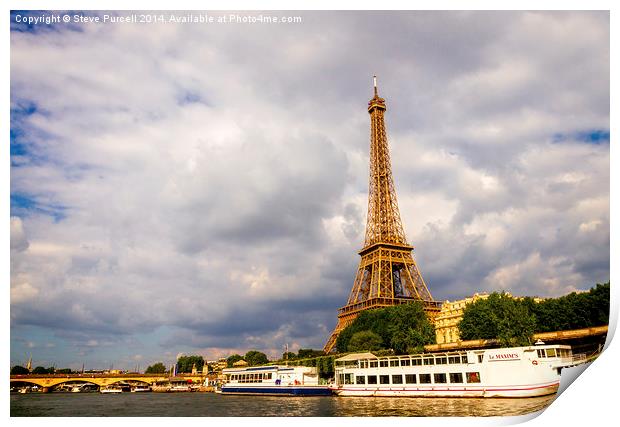  Eiffel From the Seine Print by Steven Purcell