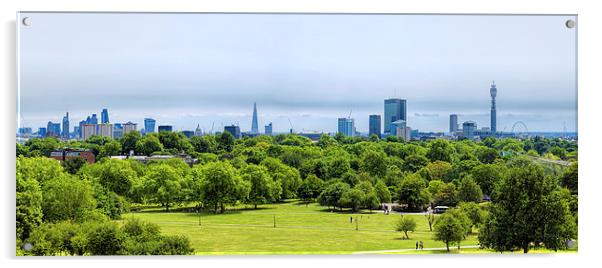  Panorama Of The City Of London from Primrose Hill Acrylic by LensLight Traveler
