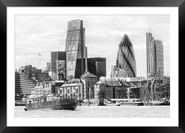  The City Of London In Black And White Framed Mounted Print by LensLight Traveler