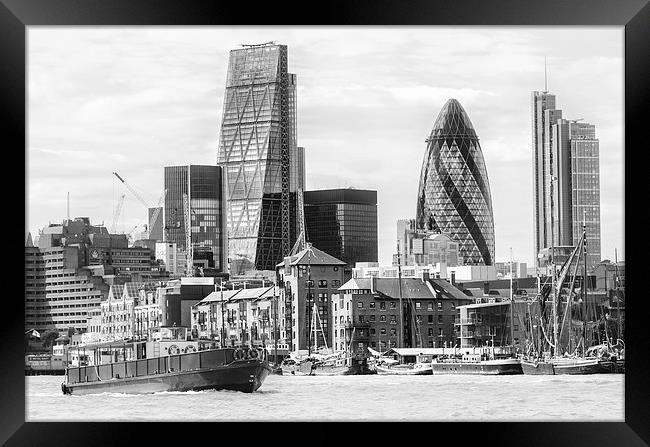  The City Of London In Black And White Framed Print by LensLight Traveler