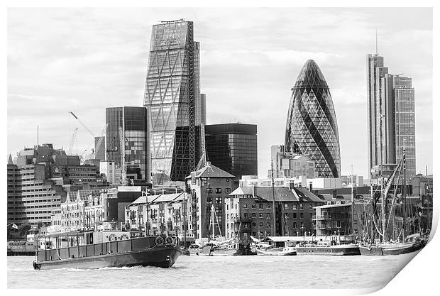  The City Of London In Black And White Print by LensLight Traveler