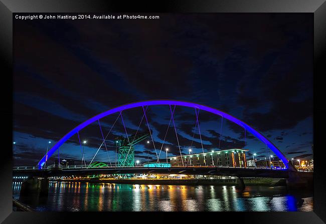 Glasgow's Iconic Squinty Bridge Framed Print by John Hastings
