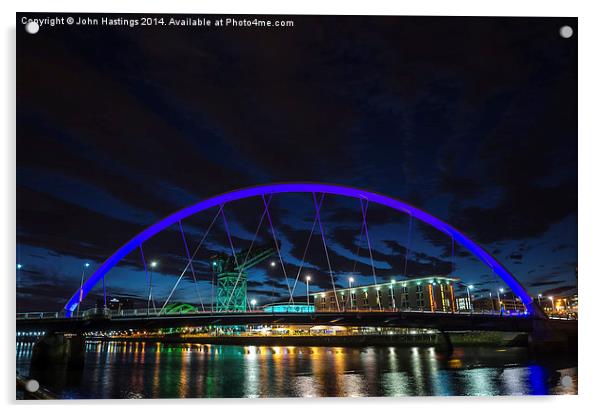 Glasgow's Iconic Squinty Bridge Acrylic by John Hastings