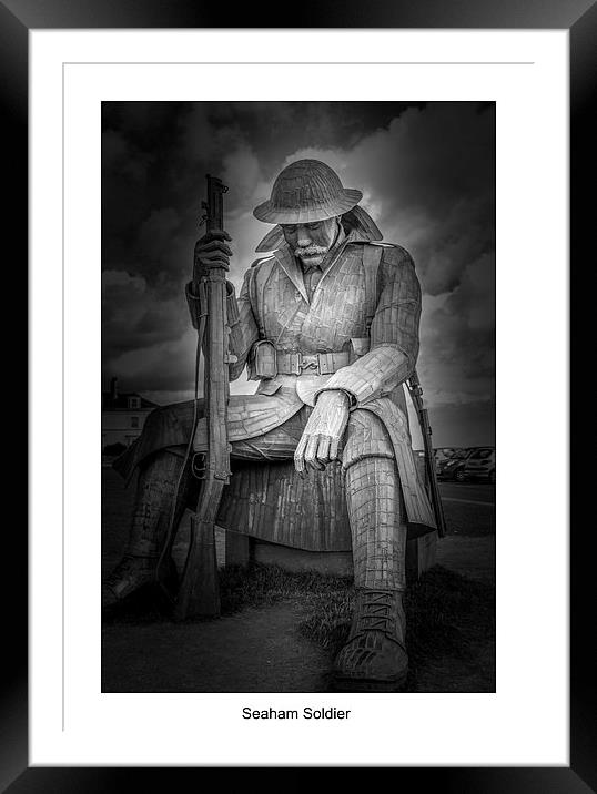  seaham harbour soldier Framed Mounted Print by Jim Doneathy