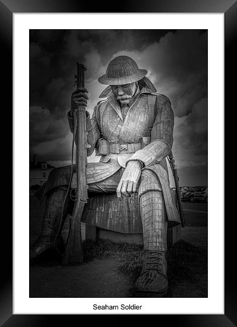  seaham harbour soldier Framed Print by Jim Doneathy