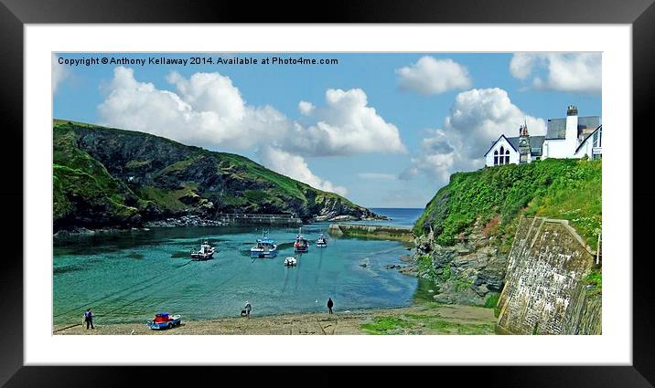  PORT ISAAC HARBOUR Framed Mounted Print by Anthony Kellaway
