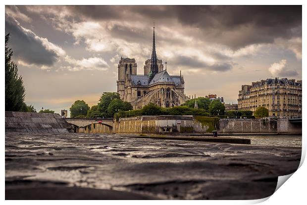 Notre Dame Cathedral, Paris, France Print by Mark Llewellyn