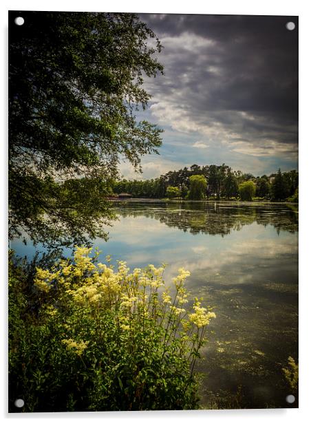 Storm Over the Lake, Roath Park, Cardiff, Wales, U Acrylic by Mark Llewellyn